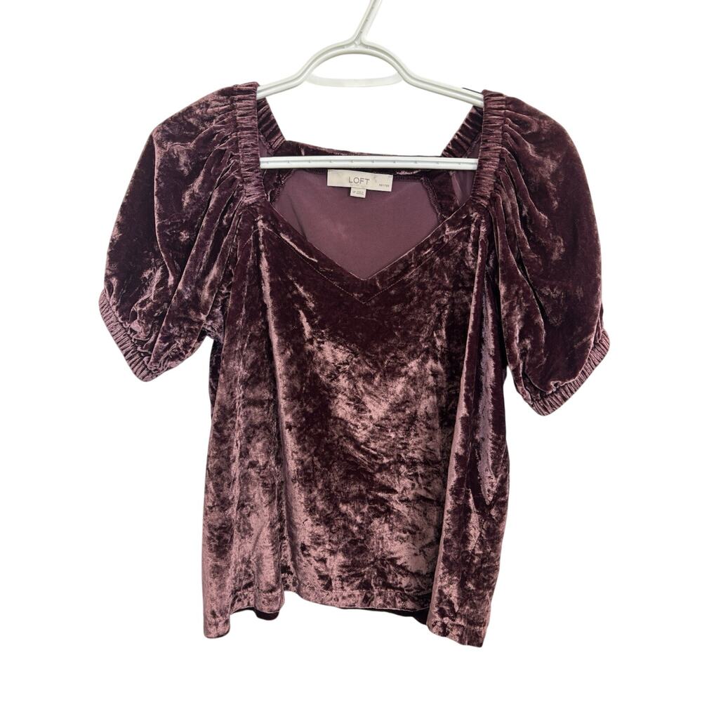 Pink Crushed Velvet Milkmaid Cottage Puff Sleeve Top Small Petite Coquette Fairy